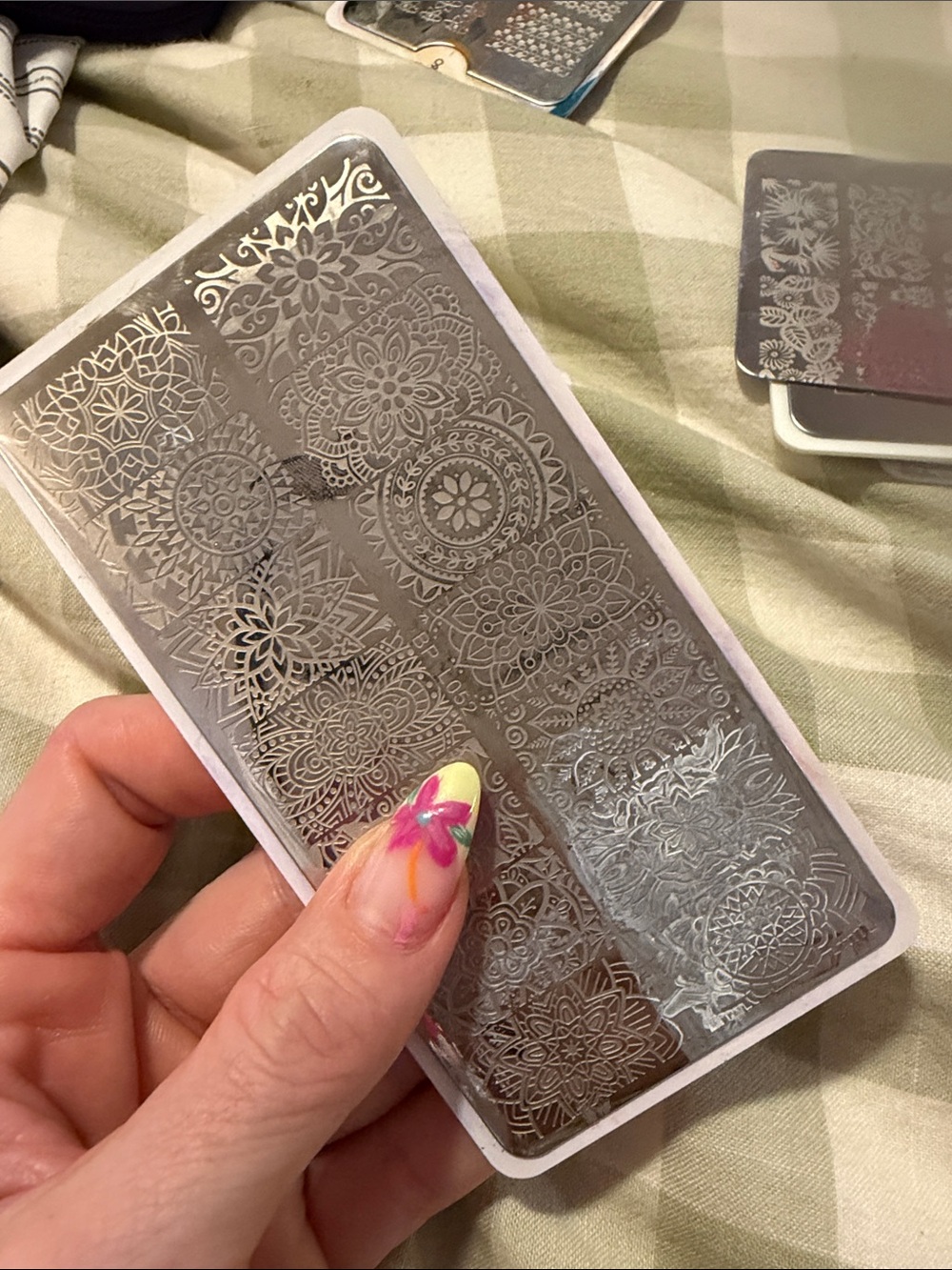 Silver Floral Mandala Nail Art Stamping Plate - Intricate Designs